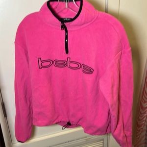 Bebe sport hot pink fleece mock neck sweater